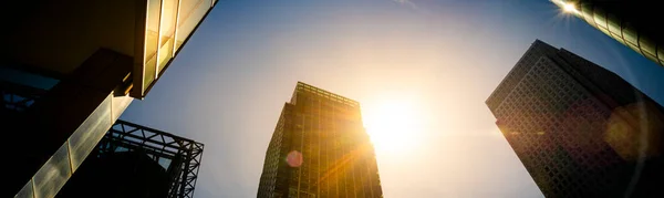 Modern City Building Architecture Glass Fronts Clear Day Sunrise London — Fotografia de Stock