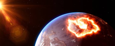 Küresel ısınmadan eriyen kavramsal kutup kutbu olan Dünya gezegeni