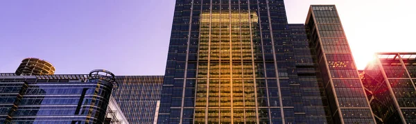 Современное Городское Небо Стеклянными Фасадами Ясный День Закате Лондоне Панорама — стоковое фото