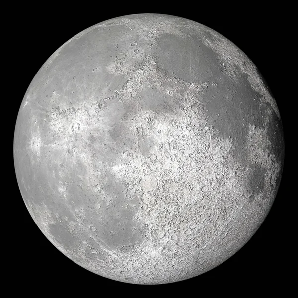 Full Moon Night Sky Showing Crater Detail — ストック写真