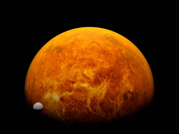 Planet Venus Orbiting Space Moons Concept — Stock Photo, Image