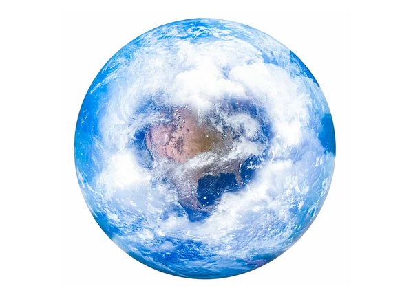 Planet Earth Heart Shaped Cloud Formation Concept White Background Images De Stock Libres De Droits
