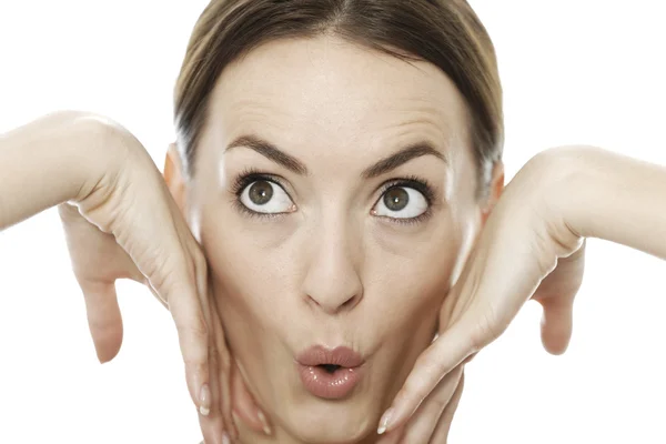 Woman pulling a funny face — Stock Photo, Image