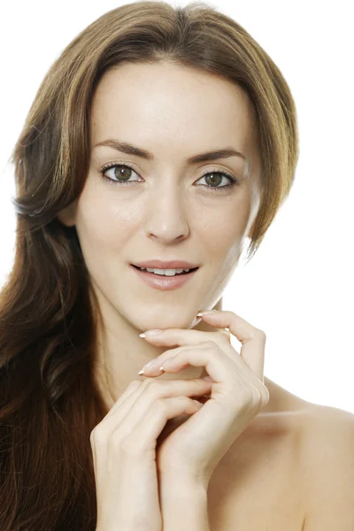 Woman with long brown hair — Stock Photo, Image