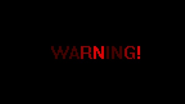 Uyari Siyah Arkaplan Üzerine Metin Animasyonu Güvenlik Kavramı — Stok video