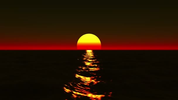 Odbicie Słońca Zachodzie Słońca Falach Oceanicznych — Wideo stockowe
