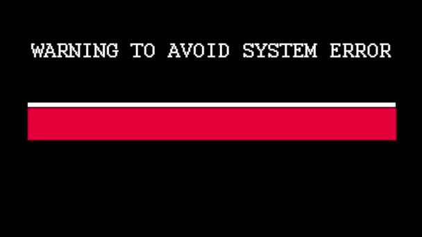 Varning Till Avoid System Error Textanimering — Stockvideo