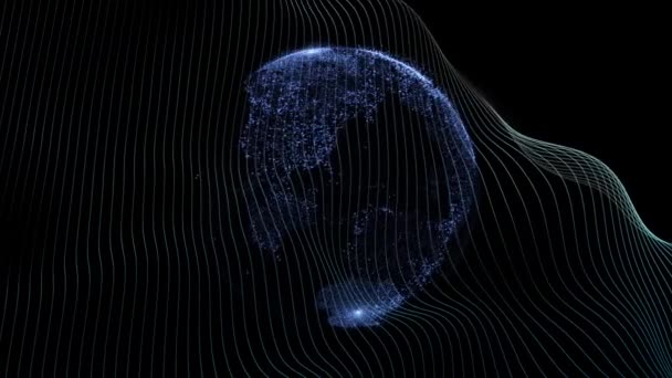 Fondo Tecnología Abstracta Con Globo Digital — Vídeo de stock