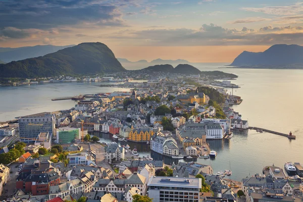 Město Alesund, Norsko. — Stock fotografie