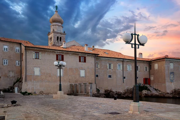 Stad Krk Kroatië Stadsgezicht Beeld Van Krk Kroatië Gelegen Het — Stockfoto