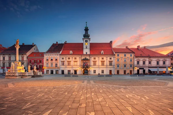 Марибор Левиня Cityscape Image Maribor Slovenia Main Square Town Hall — стокове фото