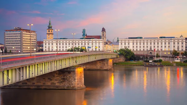 Linz Austria Imagen Panorámica Del Paisaje Urbano Ribera Del Río — Foto de Stock