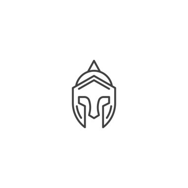 Spartalı savaşçı kaskı. Vektör logo şablonu