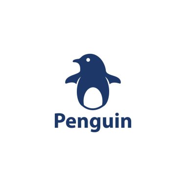 Sevimli penguen simgesi logo vektörü