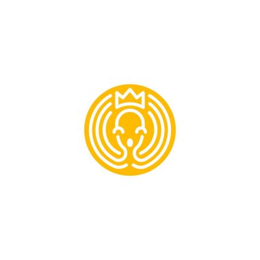 Ahtapot kral, Kraken vektör logo şablonu