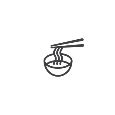 Erişte kasesi, ramen. Vektör logo şablonu