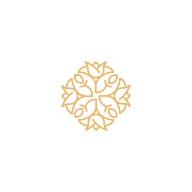Lüks, kraliyet, butik ve spa için çiçek amblemi. Vektör logo şablonu