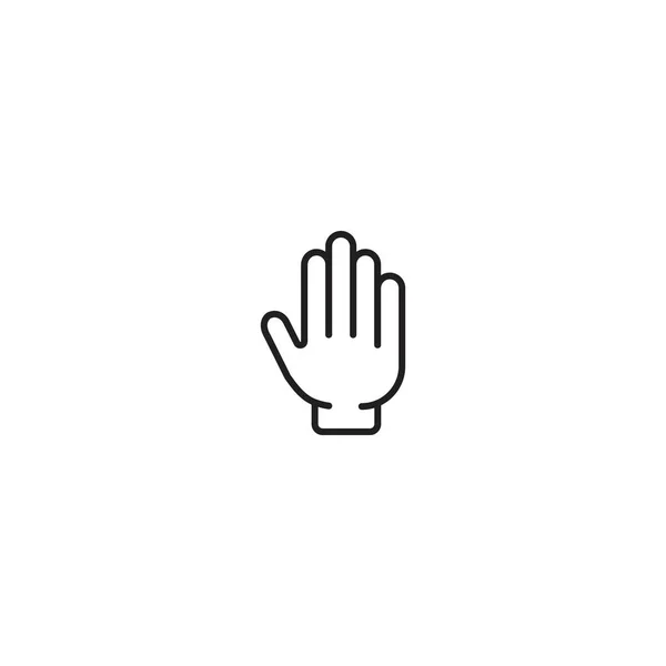 Stop Hand Line Icon — Stock Vector