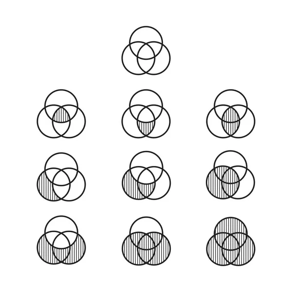 Ställ Teori Grundläggande Funktion Diagram Venn Ikon Vektor — Stock vektor