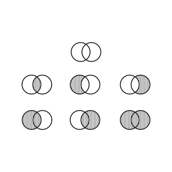 Ställ Teori Grundläggande Funktion Diagram Venn Ikon Vektor — Stock vektor