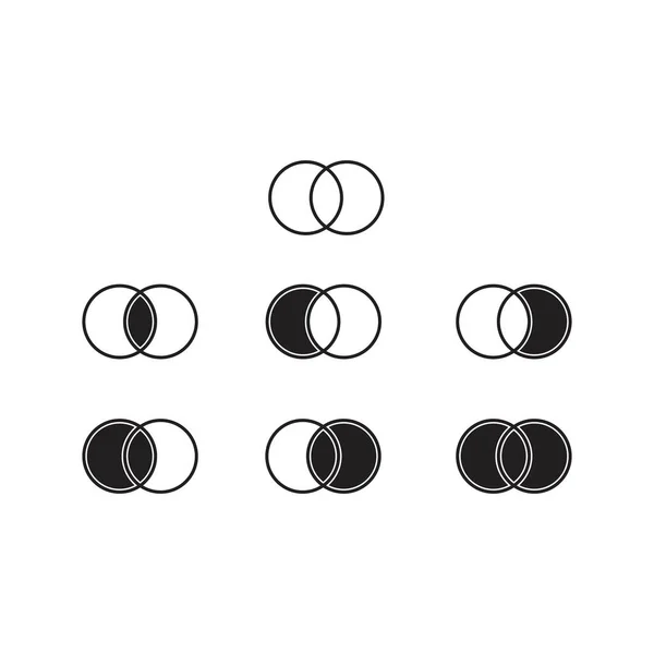 Define Operação Básica Teoria Vetor Ícone Diagrama Venn — Vetor de Stock