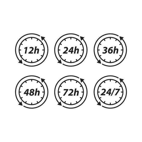 Set Hour Clock Shipping Time Progress Vector Icon Template — Stock Vector