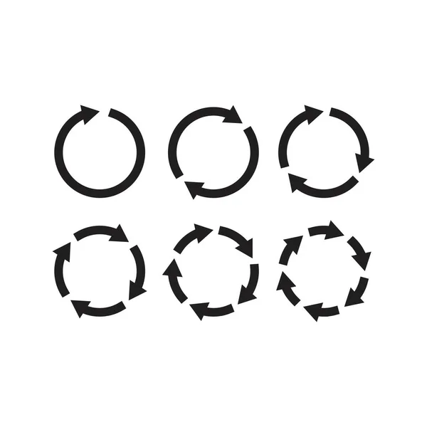 円の矢印 リサイクル 再ロードのセット ベクターアイコンテンプレート — ストックベクタ