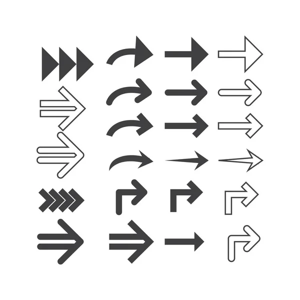 スタイルの異なる矢印のセット ベクターアイコンテンプレート — ストックベクタ
