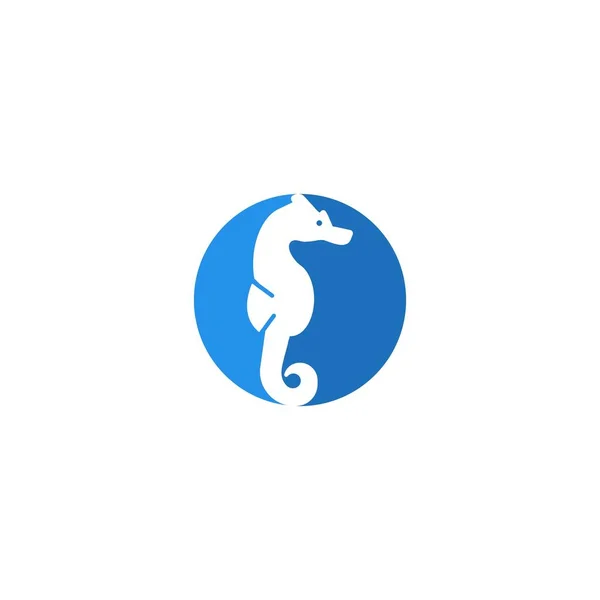 Отрицательное Пространство Морского Конька Шаблон Логотипа Морских Животных — стоковый вектор