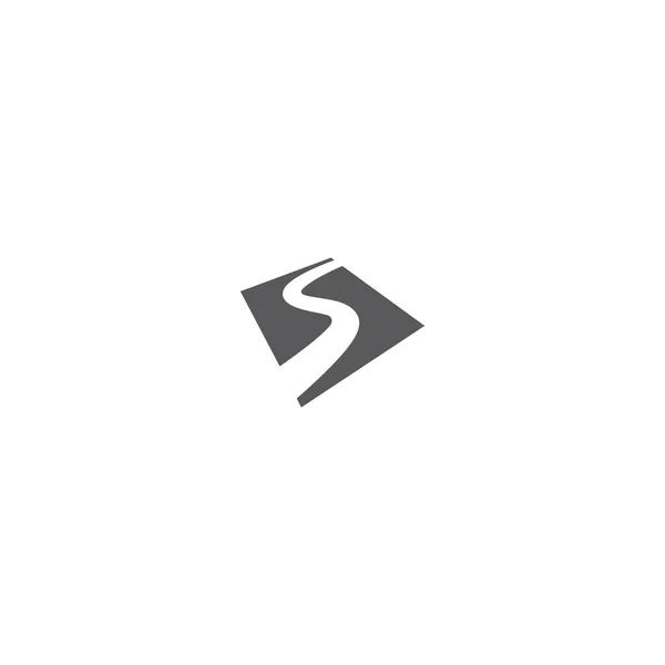 Yol Yolu Harfi Simgesi Logo Vektör Şablonu — Stok Vektör