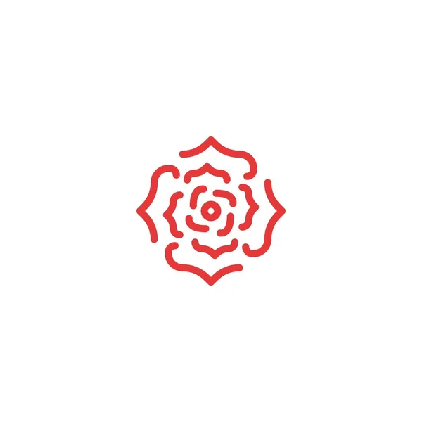 红玫瑰花 矢量标识图标模板 — 图库矢量图片