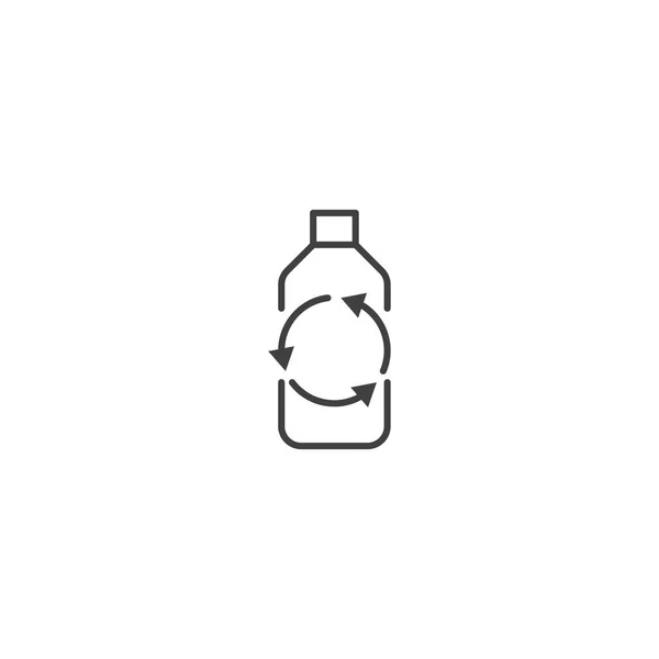 Prullenbak Plastic Fles Pictogram Vector — Stockvector