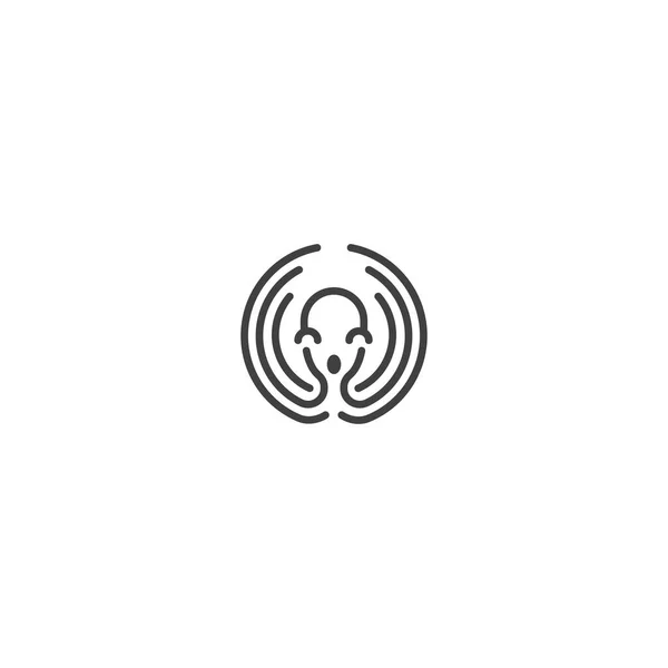 Осьминог Векторный Шаблон Логотипа Кракена — стоковый вектор