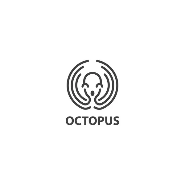 Octopus Kraken Vector Logo Icoon Template — Stockvector