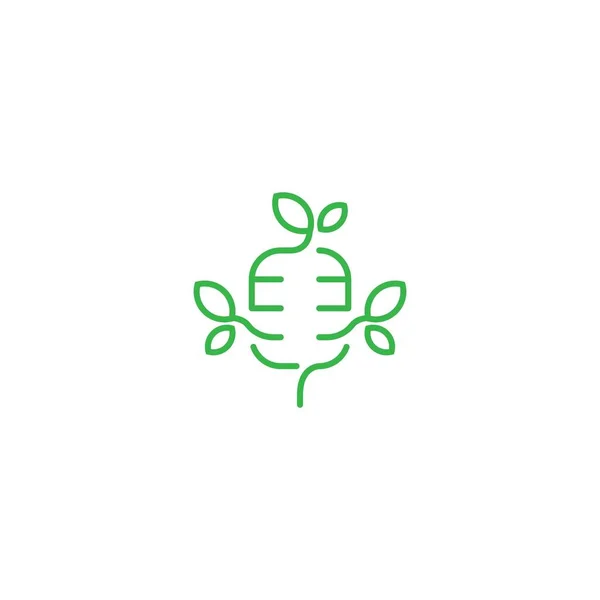 Naturaleza Icono Música Logotipo Plantilla — Vector de stock