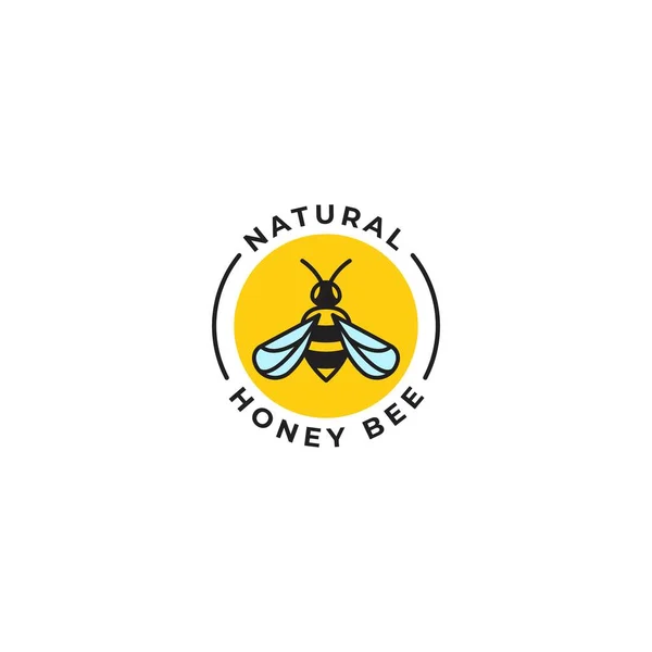 Natürliche Honigbiene Etikett Icon Vorlage Für Vektor Logo — Stockvektor