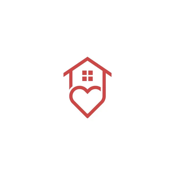 Casa Amor Casa Repouso Modelo Ícone Logotipo Vetor —  Vetores de Stock