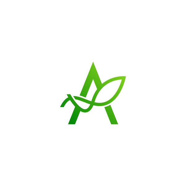 Carta Una Plantilla Icono Logotipo Hoja Abstracta — Vector de stock