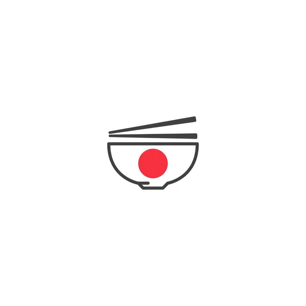 Comida Japonesa Vector Logotipo Icono Plantilla — Vector de stock