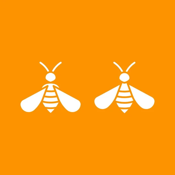 Медовая Пчела Отрицательное Пространство Шаблон Иконки Вектора — стоковый вектор