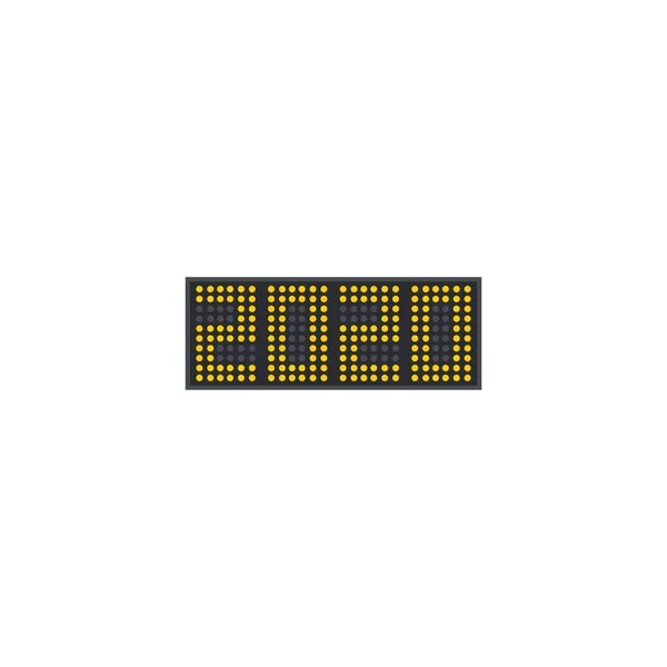 Feliz Ano Novo 2020 Número Digital Modelo Ícone Logotipo Vetor — Vetor de Stock