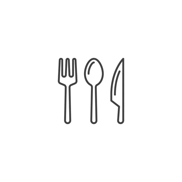 Tenedor Cuchara Cuchillo Plantilla Icono Vector — Vector de stock