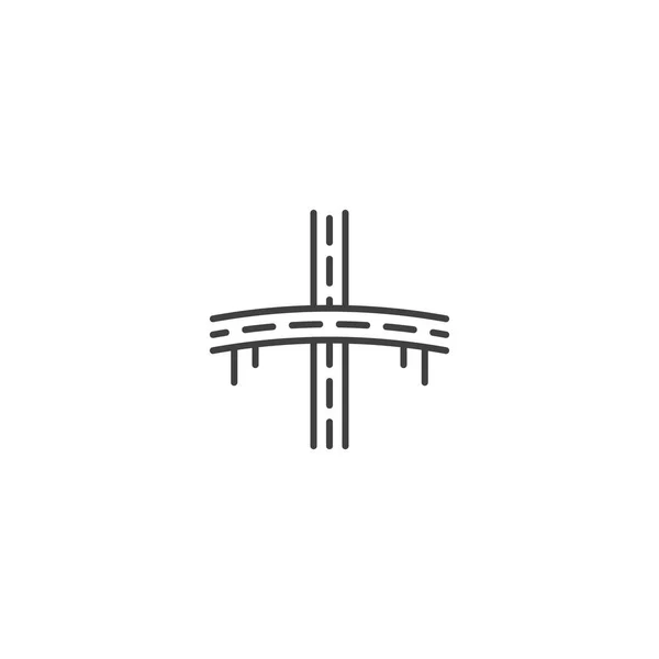 Estrada Ponte Voadora Modelo Ícone Logotipo Vetor — Vetor de Stock