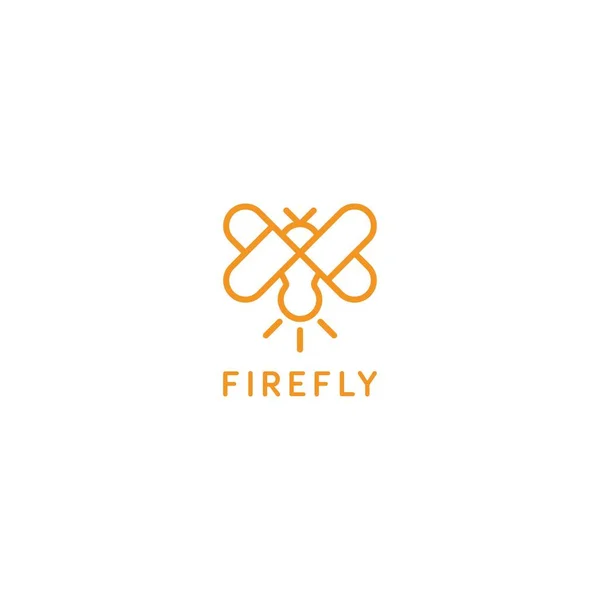 Aşk Kanadı Logo Şablonlu Ateş Böceği — Stok Vektör