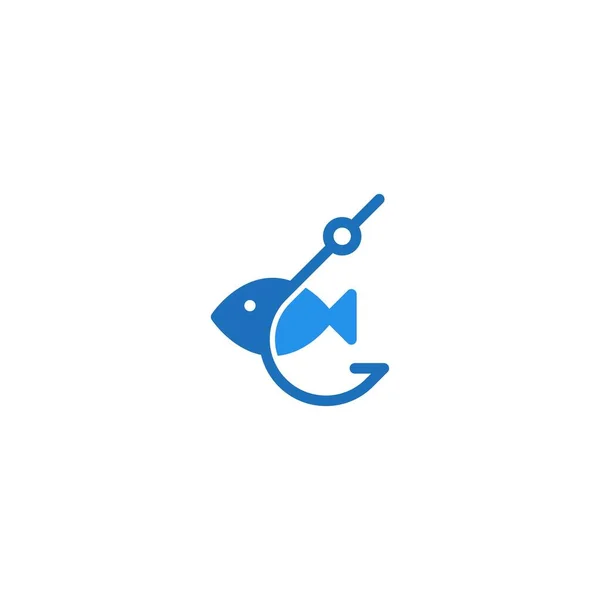 Modello Vettoriale Icona Logo Pesca — Vettoriale Stock