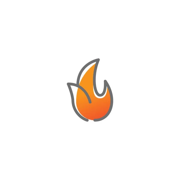 Fuego Llama Vector Icono Logotipo Plantilla — Vector de stock