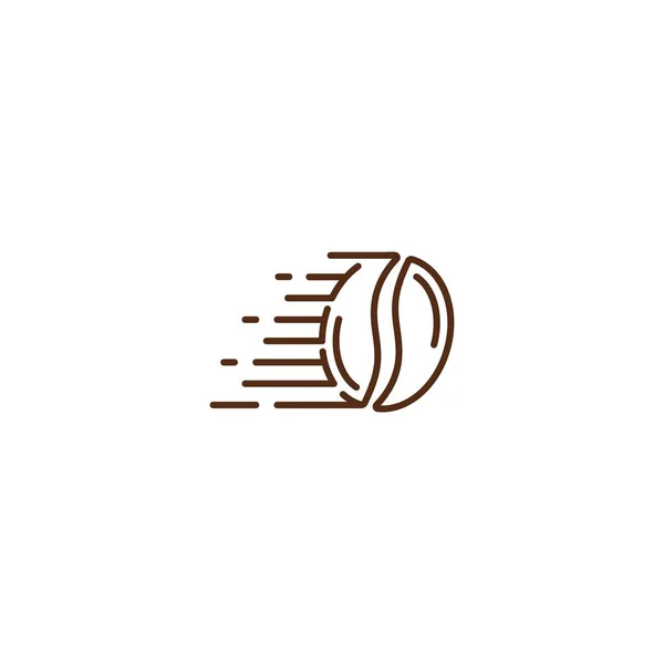 Швидка Кавова Квасоля Швидка Доставка Кави Шаблон Піктограми Логотипу Вектора — стоковий вектор