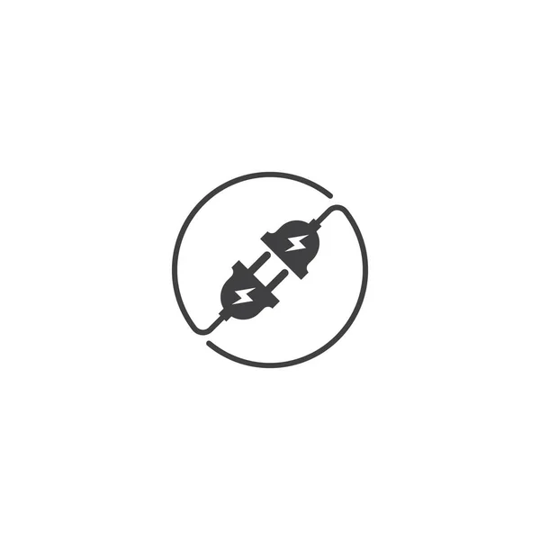 Prise Électrique Modèle Icône Logo Vectoriel — Image vectorielle