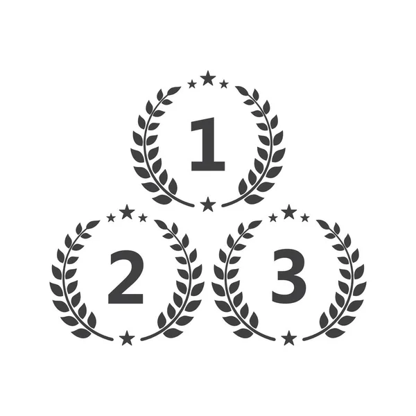 Ödül Madalyası Birinci Ikinci Üçüncü Şampiyon Vektör Logo Şablonu Vektör Grafikler
