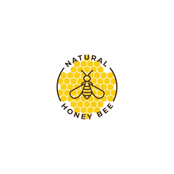 Doğal Bal Arısı Etiketi Vektör Logo Şablonu Telifsiz Stok Vektörler